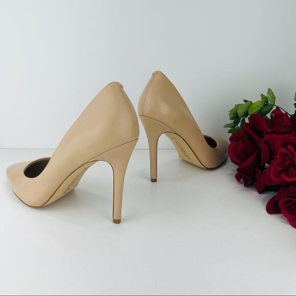 Charles By Charles David Stiletto Pump Sz 8.5 Tan Leather Pointed Toe High Heels - Picture 12 of 16
